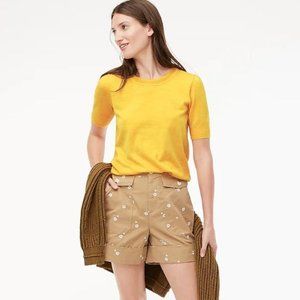 Like New J. Crew Short-sleeve silk-blend crewneck sweater (golden yellow)